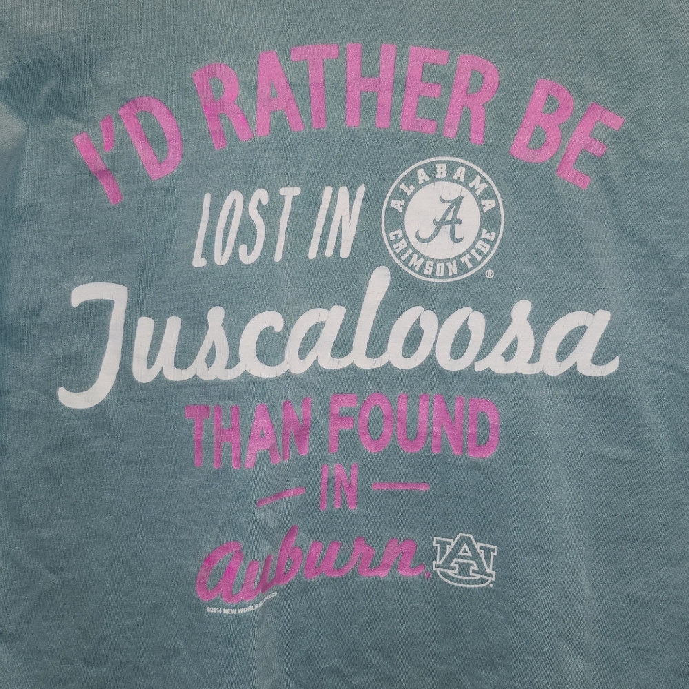 Women's Alabama Pink and Blue Size Medium Short Sleeve Tee Tuscaloosa